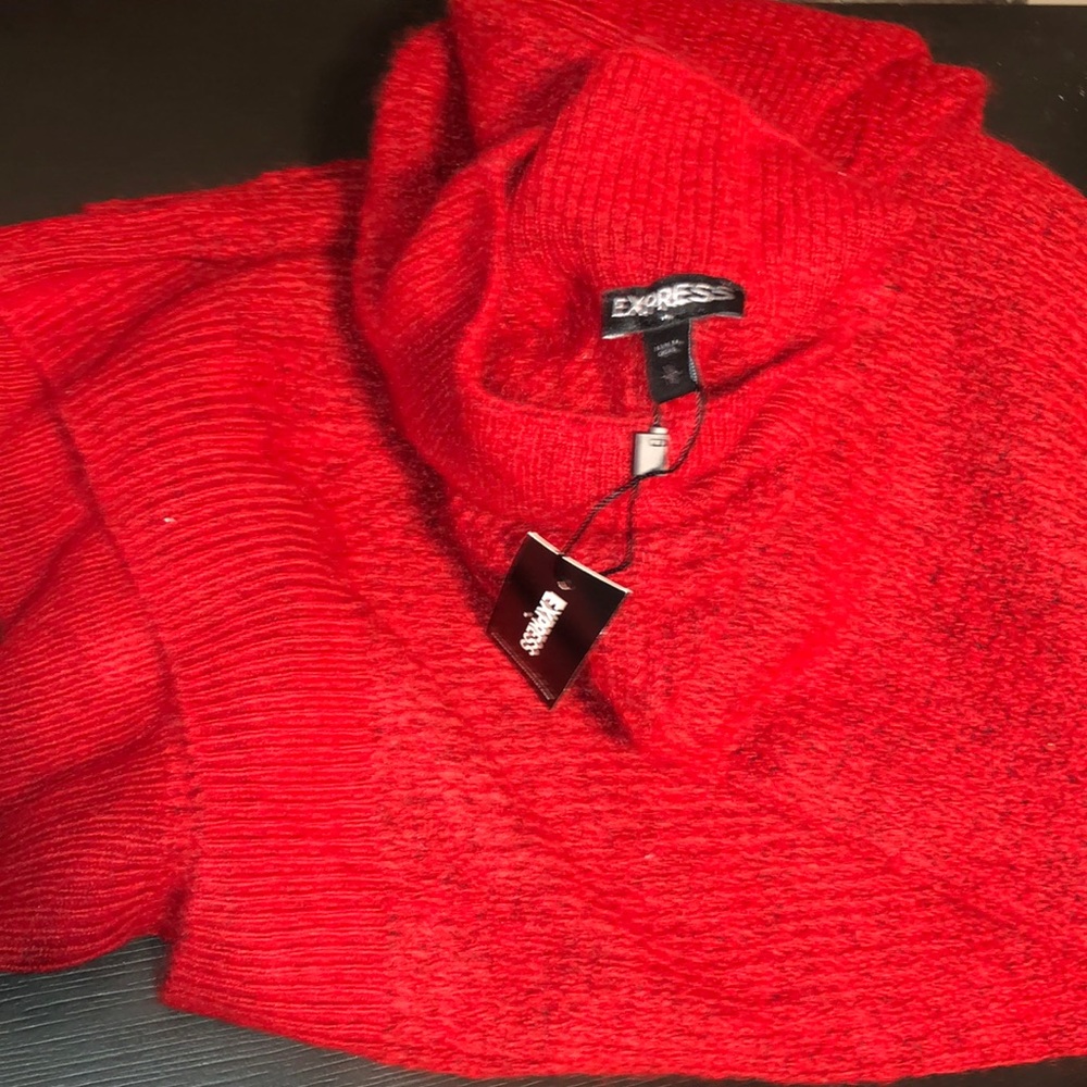 Express Oversized cL red ultra soft red sweater